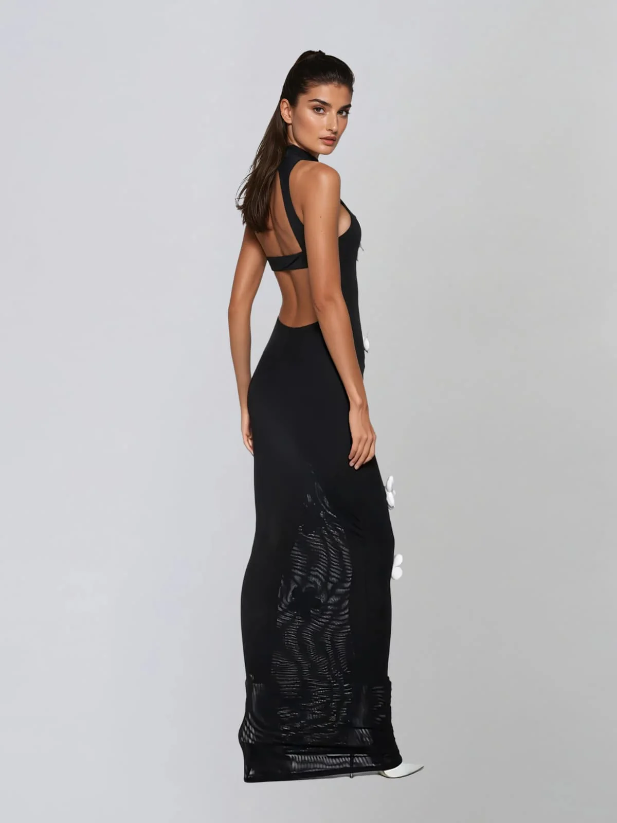 Vaelox Halterneck Flower Maxi Dress - Image 3