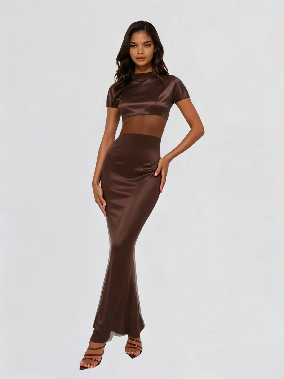 Vallerie Short Sleeve Bodycon Maxi Dress
