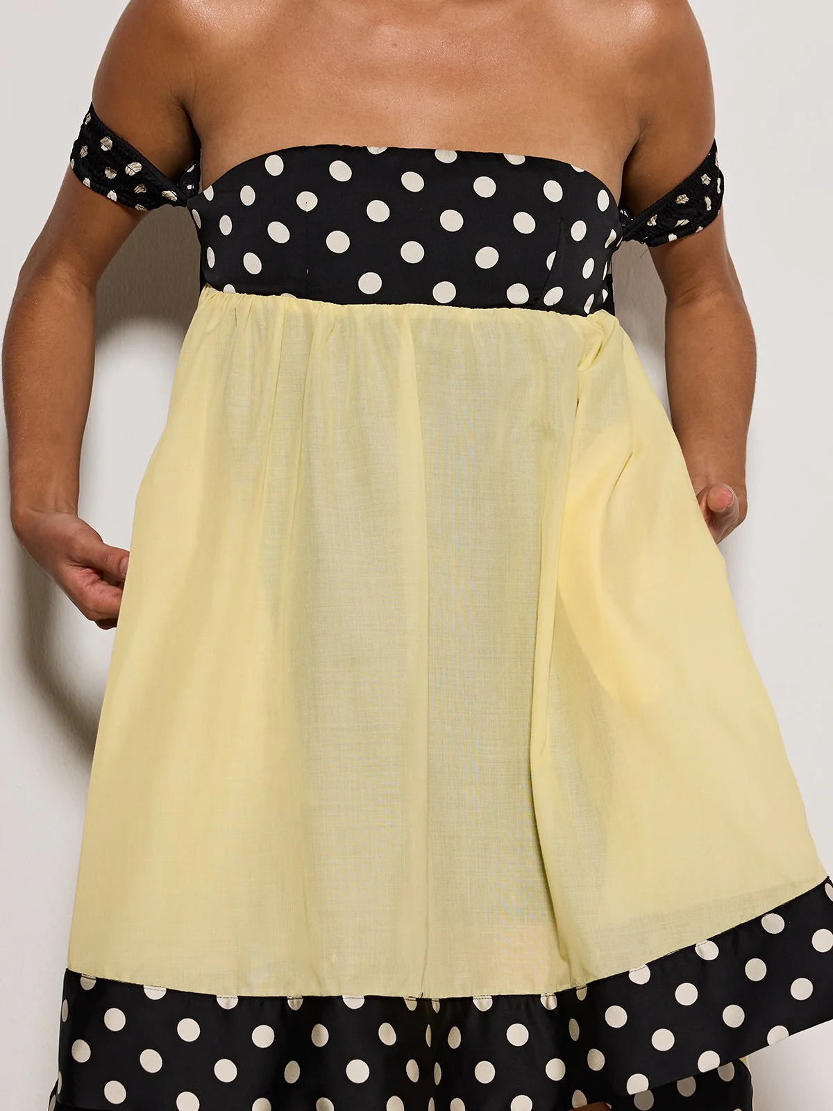 Velvandis Off Shoulder Dot Mini Dress - Image 6