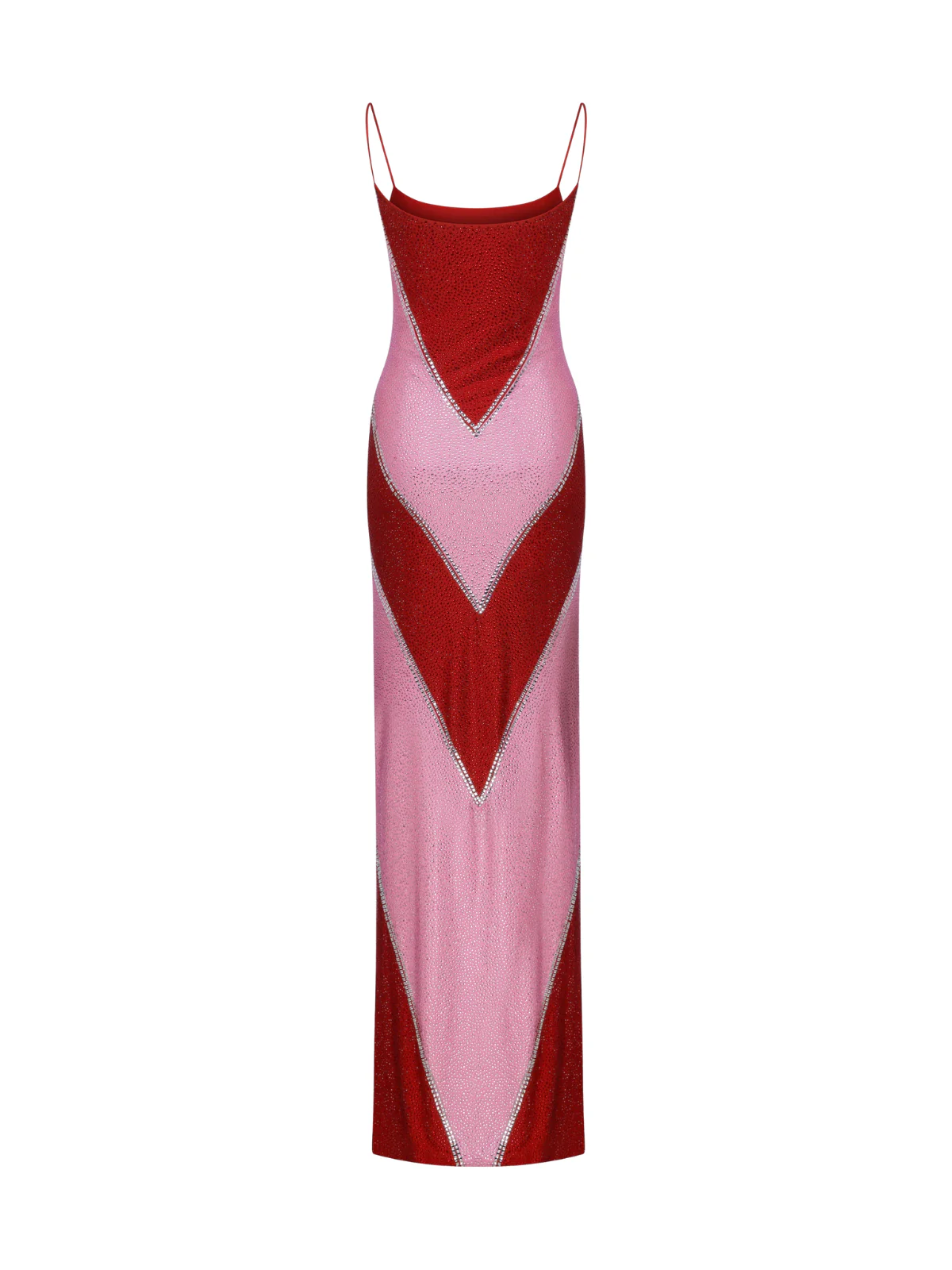 Velyqen Spaghetti Rhinestone Maxi Dress In Red - Image 5