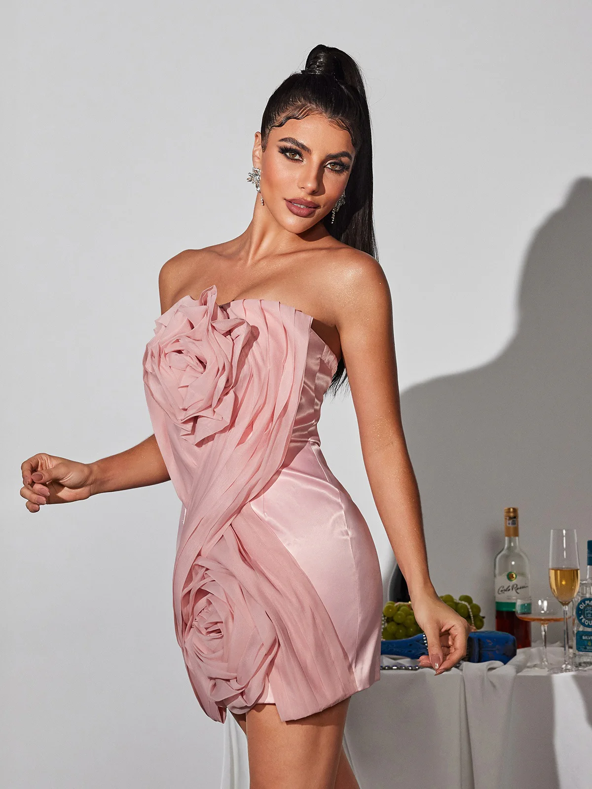Viceroy Strapless Flower Mini Dress - Image 5