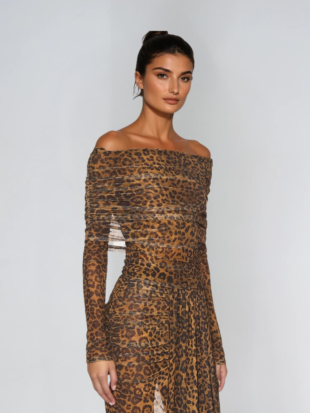 Vyxion Off Shoulder Draped Skirt Set - Image 3