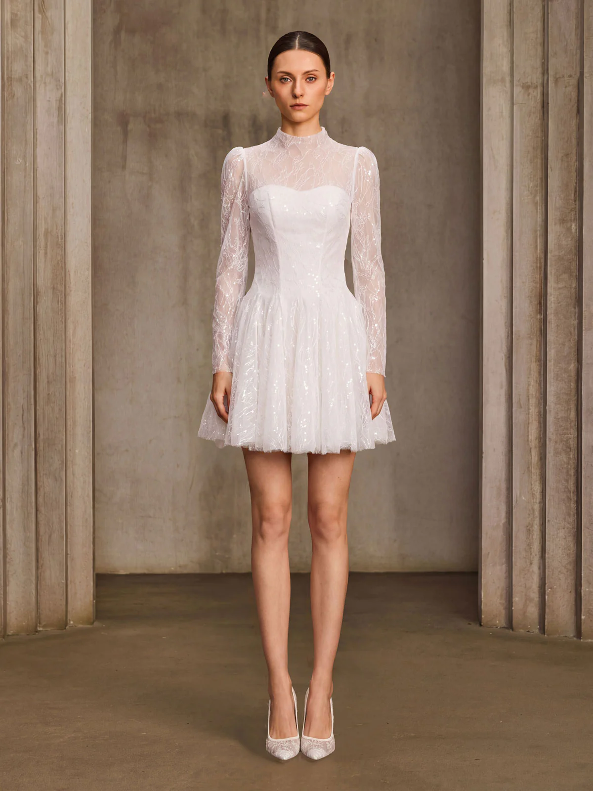 Weyloran Long Sleeve Lace Mini Dress