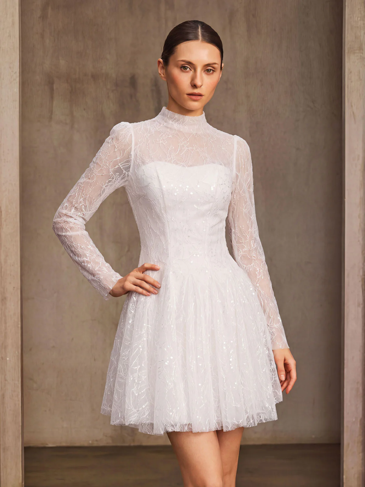 Weyloran Long Sleeve Lace Mini Dress - Image 2