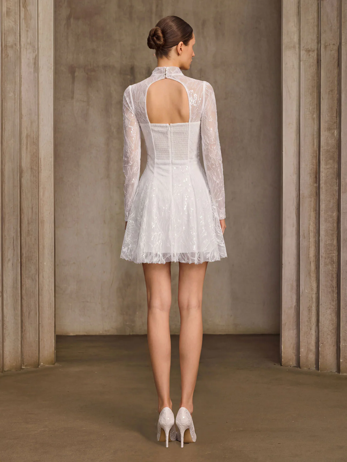 Weyloran Long Sleeve Lace Mini Dress - Image 3