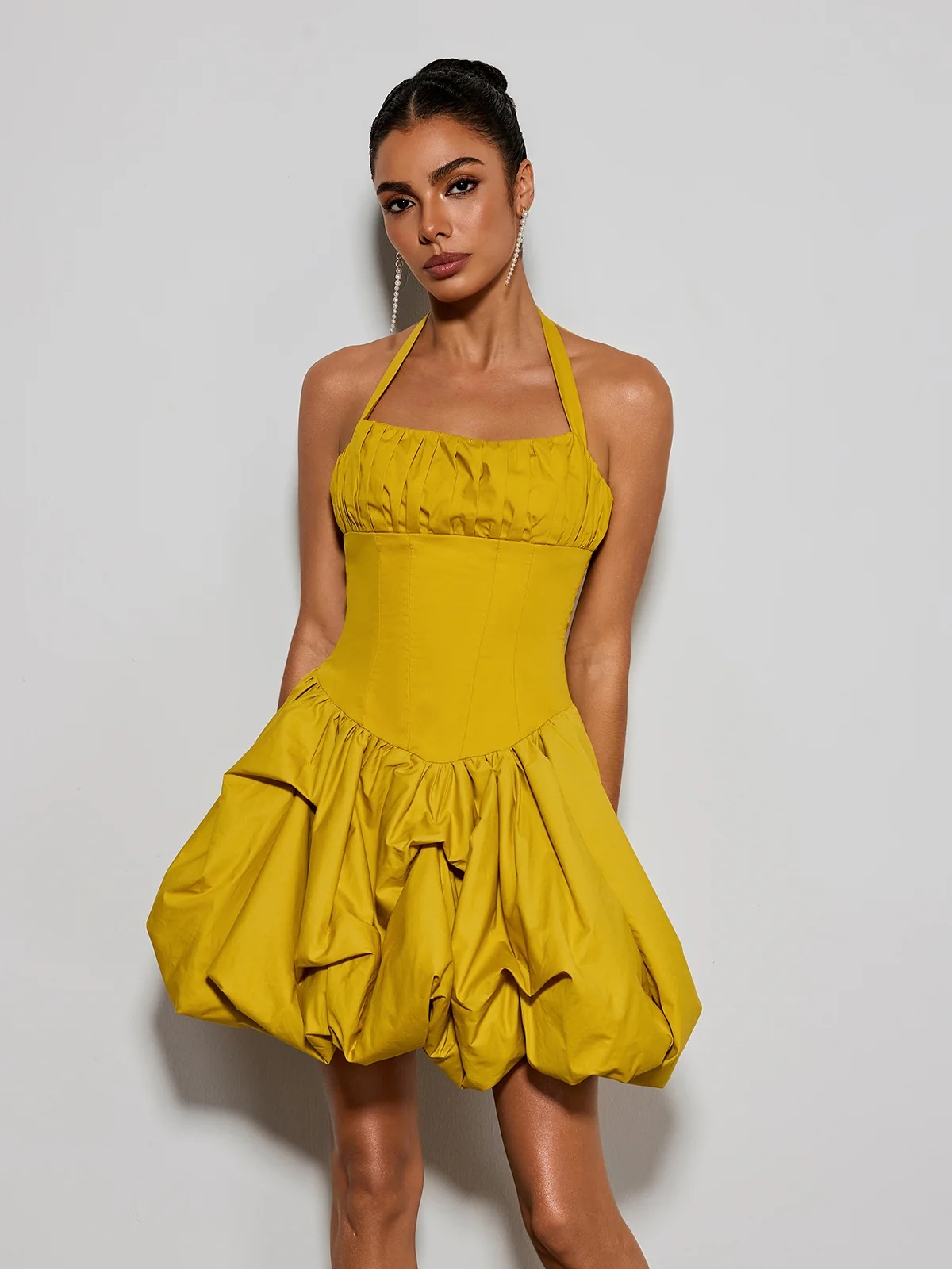 Zevareth Halterneck Bubble Mini Dress - Image 2