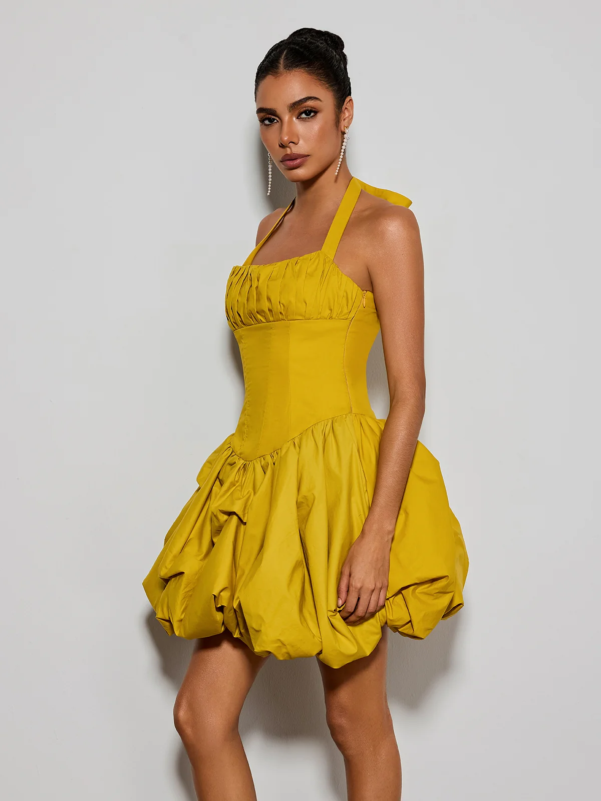 Zevareth Halterneck Bubble Mini Dress - Image 4