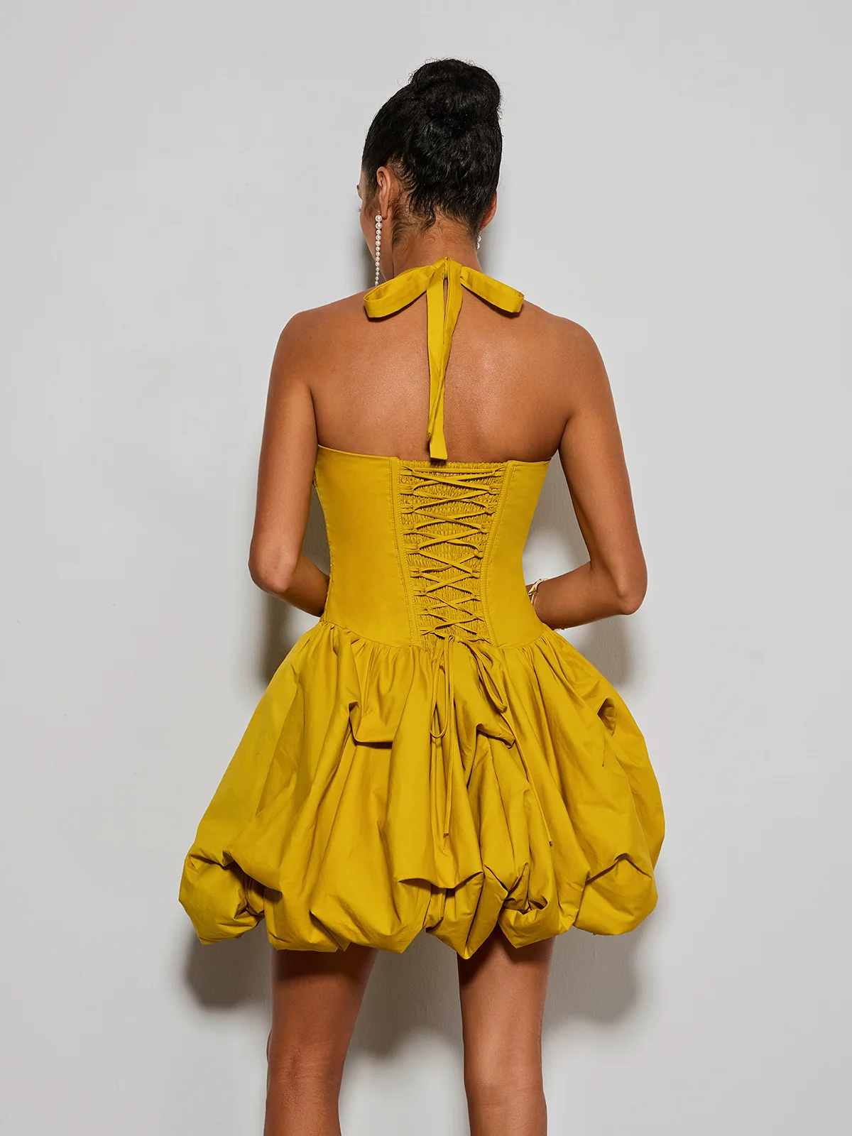 Zevareth Halterneck Bubble Mini Dress - Image 7