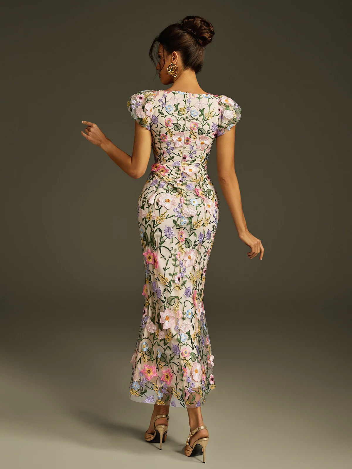 Zolthar Embroidered Flower Midi Dress - Image 6