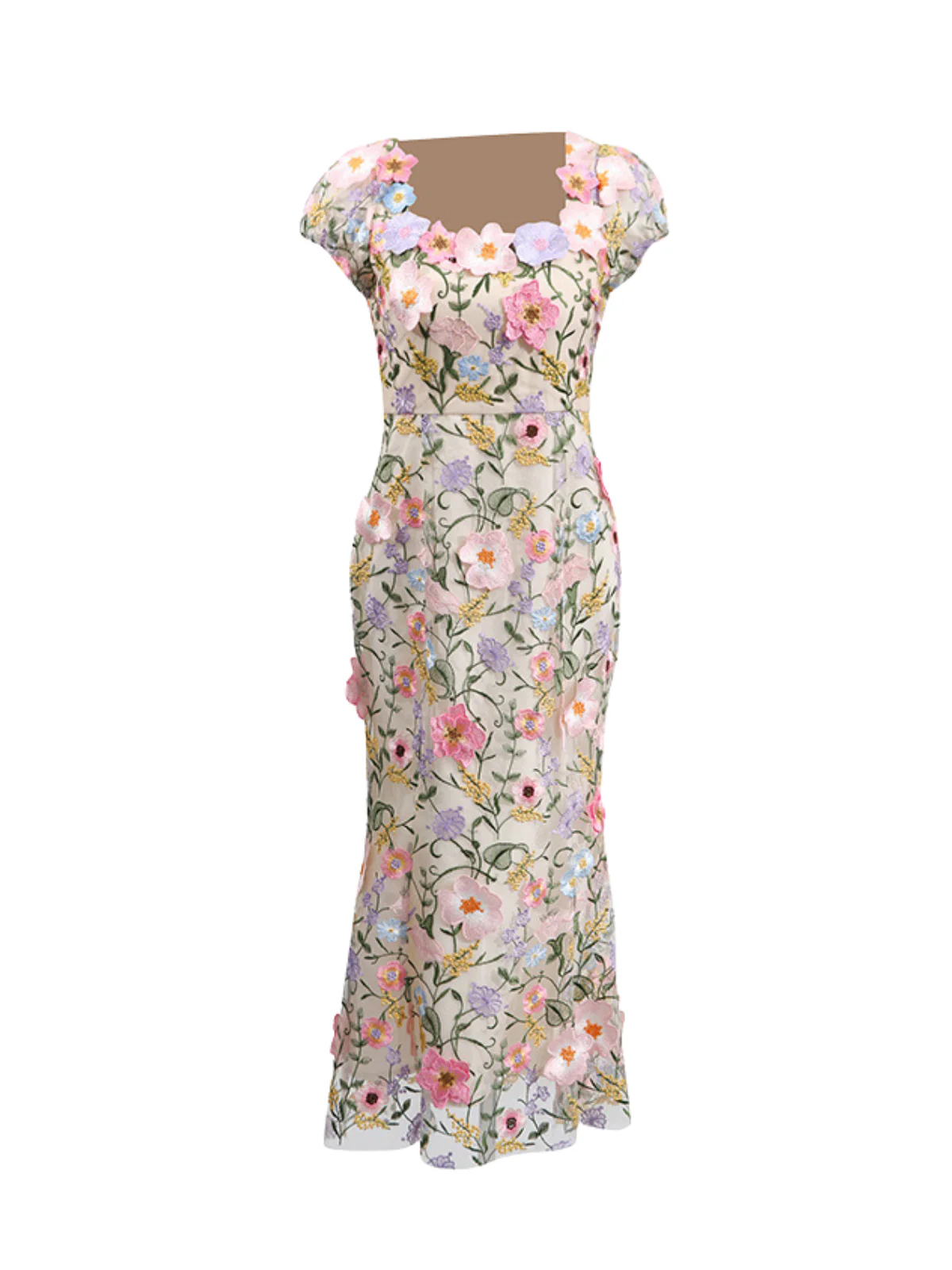 Zolthar Embroidered Flower Midi Dress - Image 7