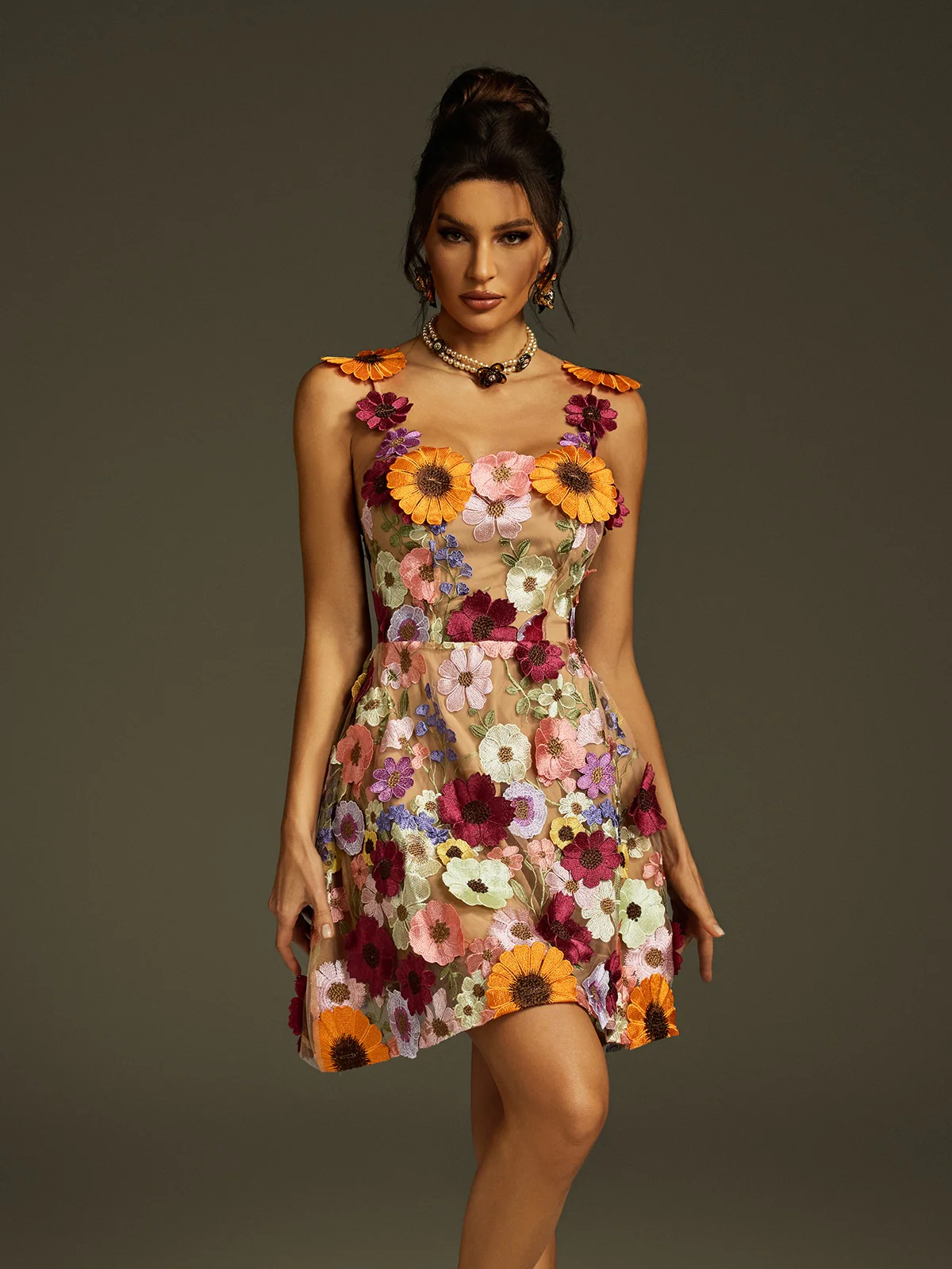 Zorvath Spaghetti Flower Mini Dress - Image 5