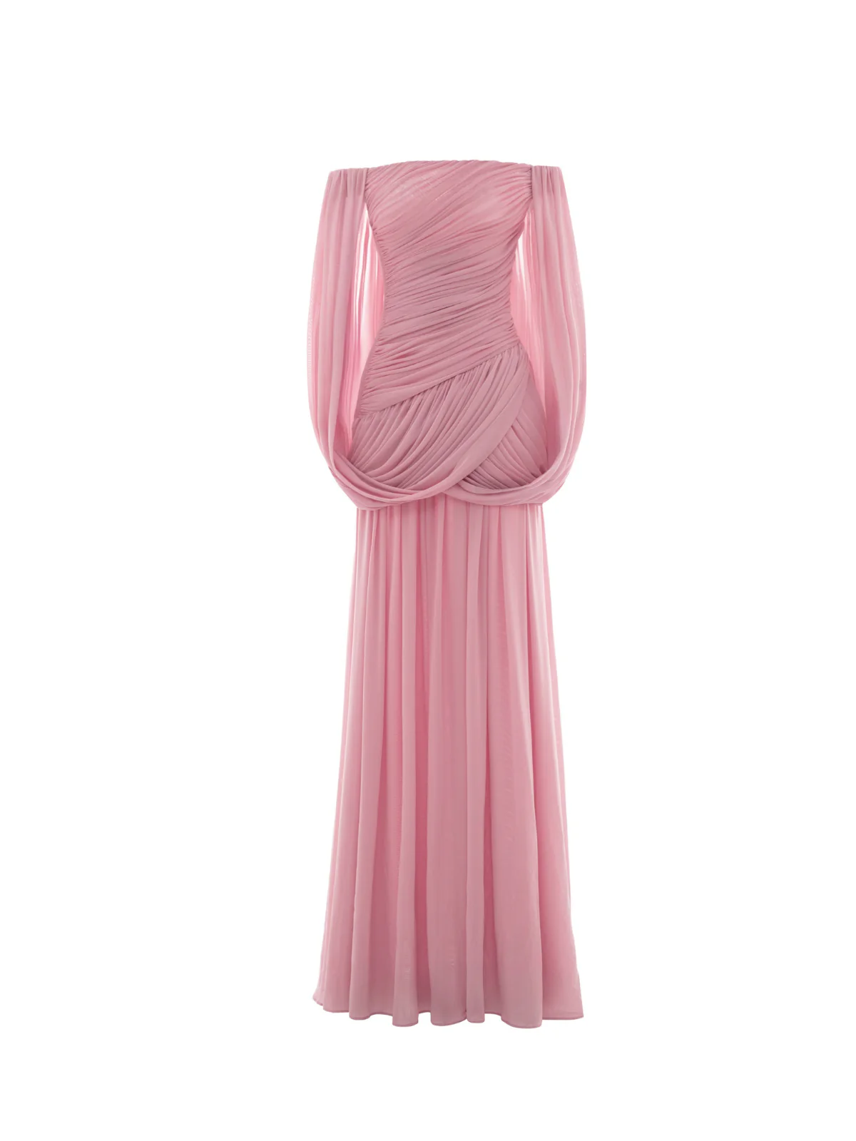 Zoryrin Off Shoulder Mesh Ruched Maxi Dress - Image 4