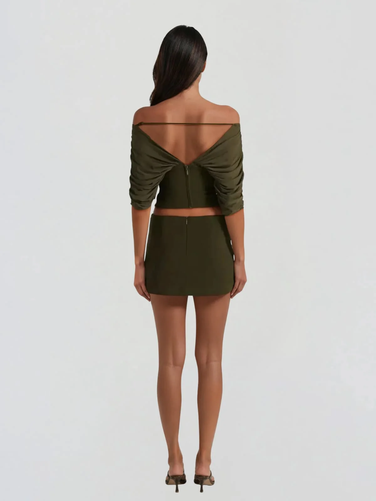 Zythera V Neck Ruched Top - Image 3