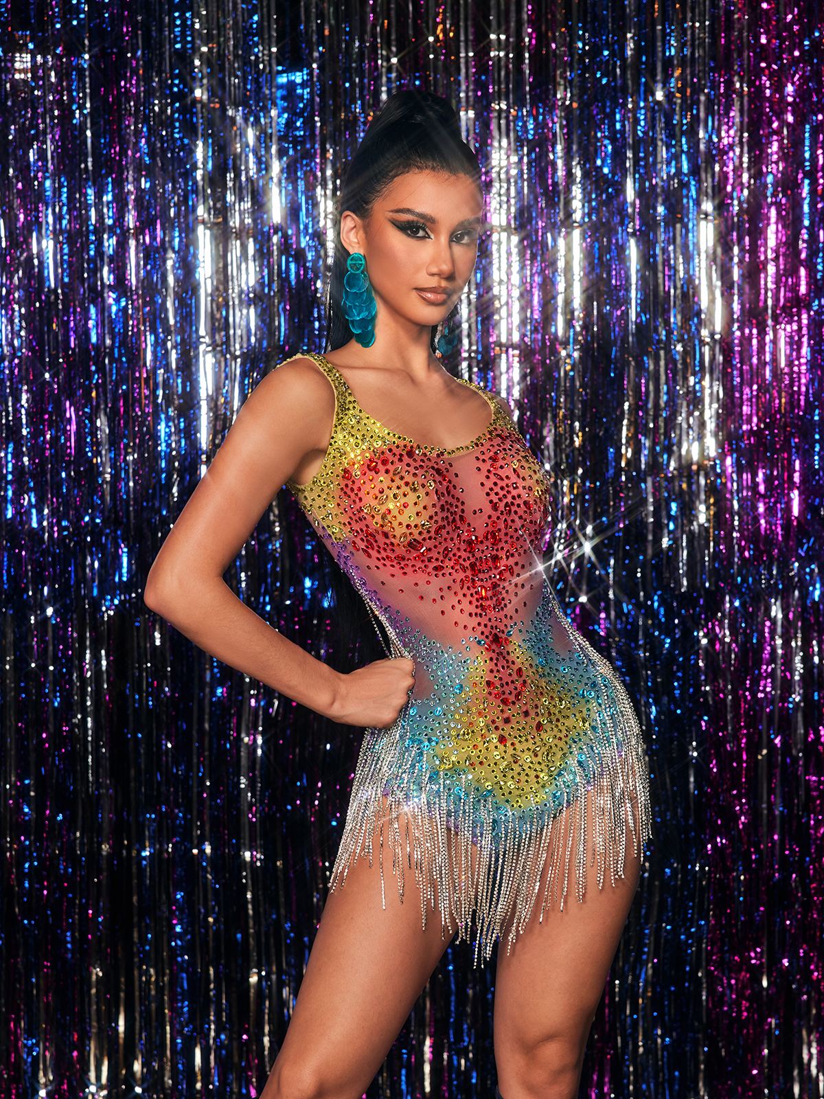 Zyxalith Embellished Fringe Bodysuit - Image 3